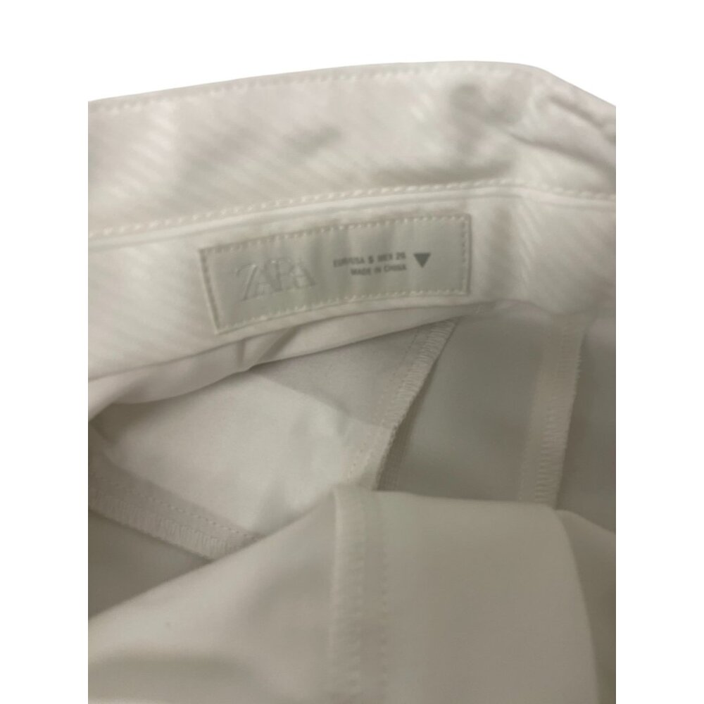 Zara Womens Dress Pants Small S White Pleated High Rise Trousers 8338/512 NWT - Picture 5 of 12